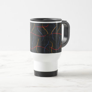 Retro Paint Splatter and Dots Travel Mug
