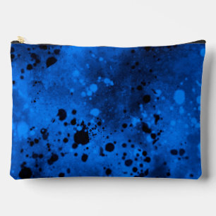 Retro Paint Splatter Effect Blue & Black Accessory Pouch