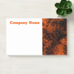 Retro Paint Splatter Effect Orange & Black Post-it Notes