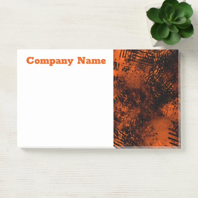 Retro Paint Splatter Effect Orange & Black  Post-it Notes (Office)