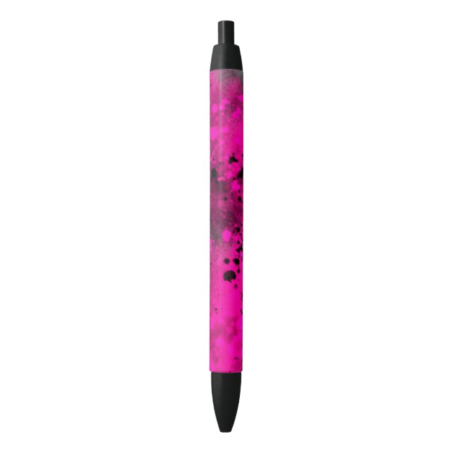Retro Paint Splatter Effect Pink & Black  Ink Pen (Front Vertical)