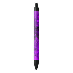 Retro Paint Splatter Effect Purple & Black Ink Pen