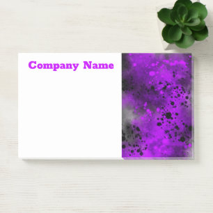 Retro Paint Splatter Effect Purple & Black  Post-it Notes