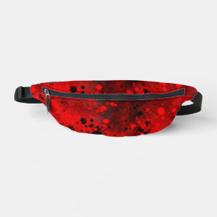Retro Paint Splatter Effect Red & Black Bum Bags