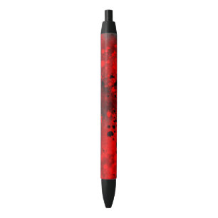 Retro Paint Splatter Effect Red & Black Ink Pen
