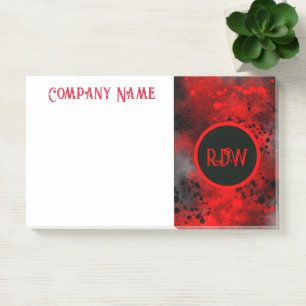 Retro Paint Splatter Effect Red & Black Post-it Notes