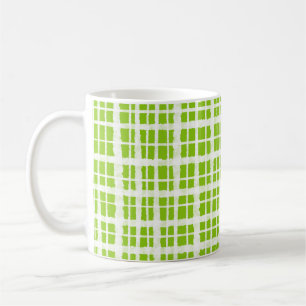 Retro Painted Cottagecore Pattern in Line Green  Coffee Mug