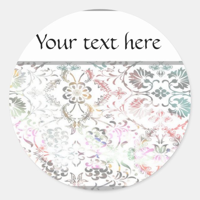 retro paisley classic round sticker (Front)