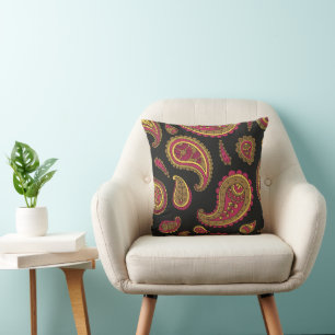 Retro Paisley Pattern Cushion