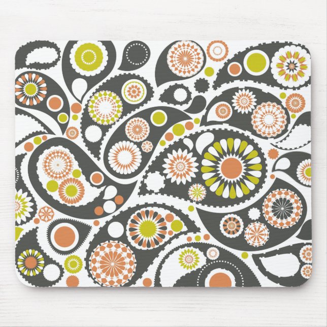 Retro Paisley Pattern Mouse Mat (Front)
