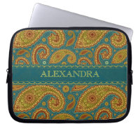 Retro Paisley Pattern Worm Tones-Monogram