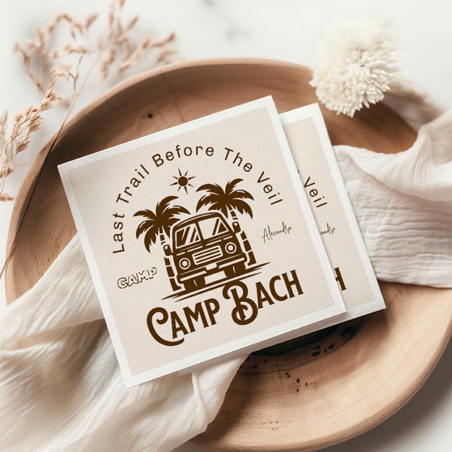 Retro Palm Camper – Boho Bachelorette Weekend  Napkin (Creator Uploaded)