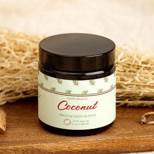 Retro Palm Leaves Cosmetics Jar Wrap-Around Label