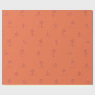 Retro Palm Springs Cactus in Earthy Colours  Wrapping Paper