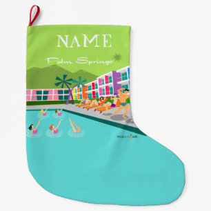 Retro Palm Springs Hotel Christmas Stocking
