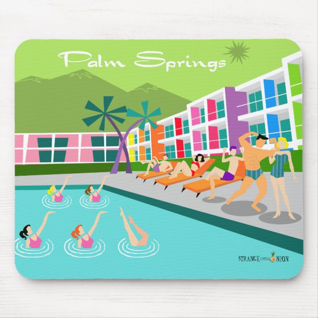 Retro Palm Springs Hotel Mousepad (Front)
