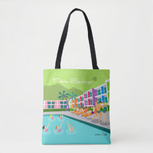 Retro Palm Springs Hotel Tote Bag
