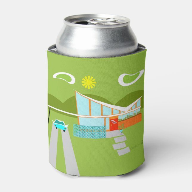 Retro Palm Springs House Can Cooler (Can Front)