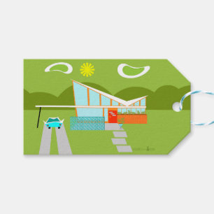 Retro Palm Springs House Custom Gift Tags