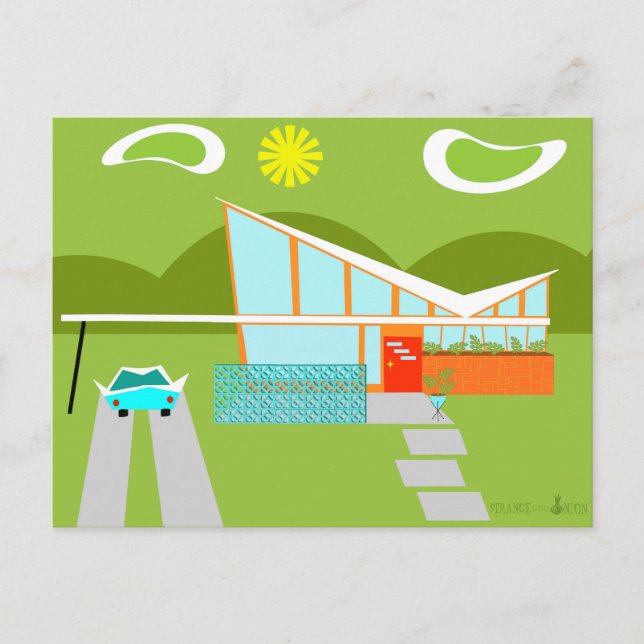 Retro Palm Springs House Postcard (Front)