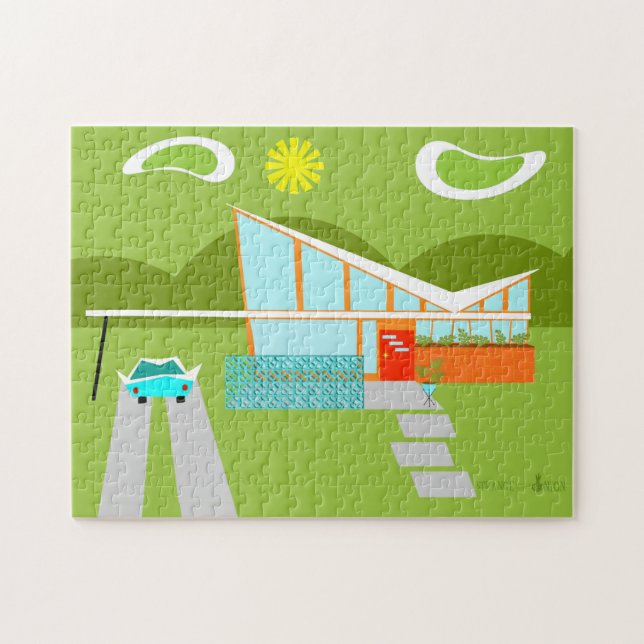 Retro Palm Springs House Puzzle (Horizontal)