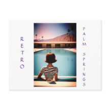 Retro Palm Springs Poolside Post Card Personalise