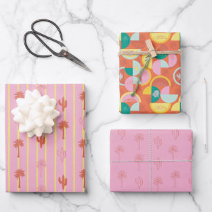 Retro Palm Springs Wrapping Paper Set 5