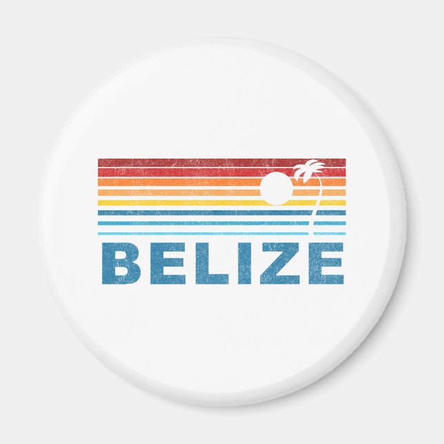 Retro Palm Tree Belise Magnet (Front)