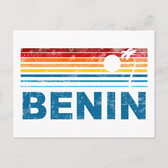 Retro Palm Tree Benin Postcard (Front)