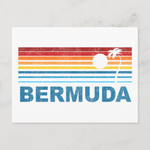 Retro Palm Tree Bermuda Postcard