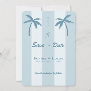 Retro Palm Tree Monogram Tropical Beach Wedding Save The Date