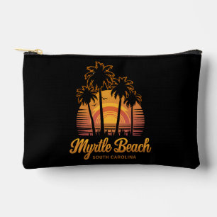 Retro Palm Tree Sunset South Carolina Myrtle Beach Accessory Pouch