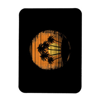 Retro Palm Tree Sunset Summer Beach Vintage Tropic Magnet