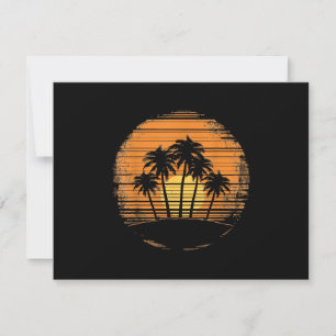 Retro Palm Tree Sunset Summer Beach Vintage Tropic Save The Date