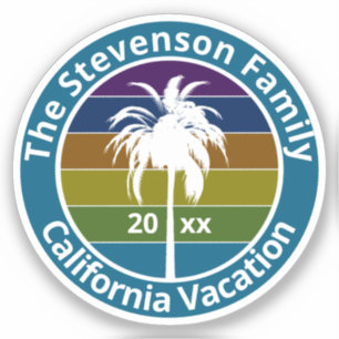 Retro Palm Tree Tropical Family Vacation Custom