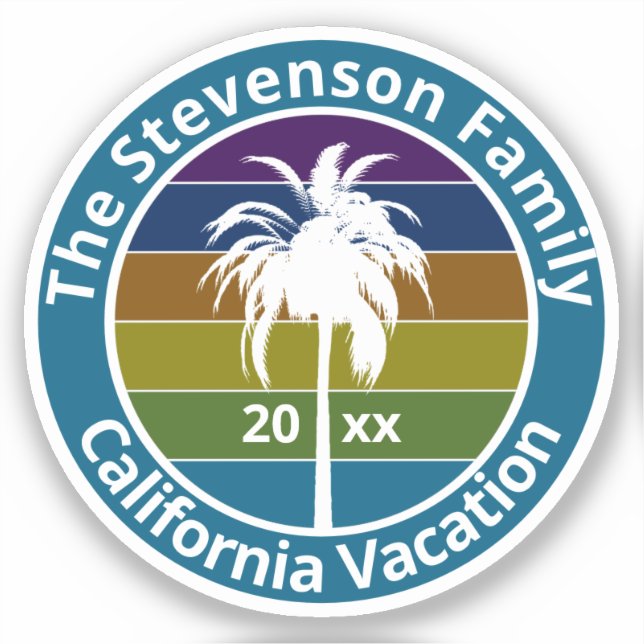 Retro Palm Tree Tropical Family Vacation Custom (Front)