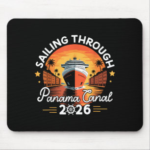 Retro panama canal 2026 panama waterway sailing mouse mat