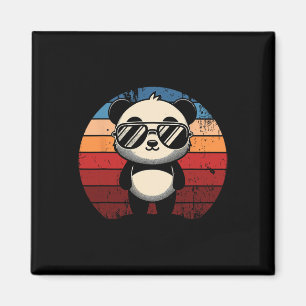 Retro Panda In Sungles Bbq Pool Party Funny Panda  Magnet