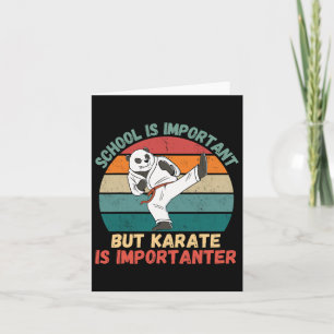 Retro Panda School Is Important Karate Is Importan Card
