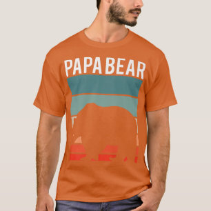 Retro Papa Bear Hiking Camping Lover New Dad Annou T-Shirt