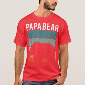 Retro Papa Bear Hiking Camping Lover New Dad Annou T-Shirt