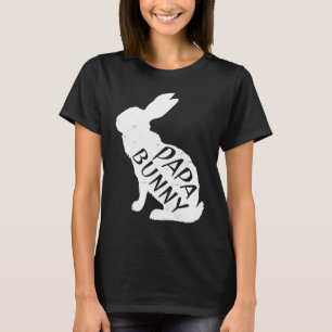 Retro Papa Bunny Father Rabbit Matching Family Ea T-Shirt