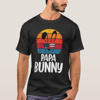 Retro Papa Bunny, Happy Easter Daddy Bunny Matchin T-Shirt