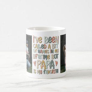 Retro Papa My Favourite Name 2 Photo Coffee Mug