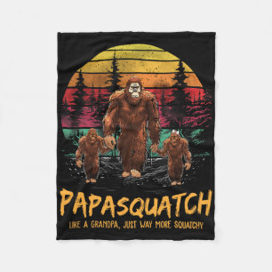 Retro Papa Squatch Like A Grandpa Funny Bigfoot Sa Fleece Blanket