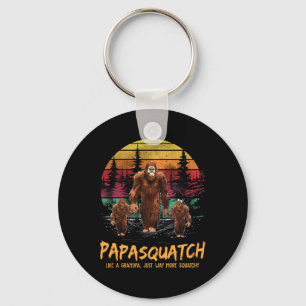 Retro Papa Squatch Like A Grandpa Funny Bigfoot Sa Key Ring