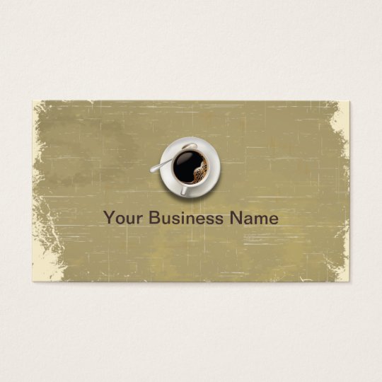 Retro Paper Texture Coffee Shop business card