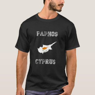 Retro Paphos Cyprus Distressed Cyprus Flag T-Shirt
