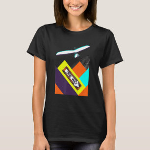 Retro Paraglider Flying over the Mountains Born to T-Shirt