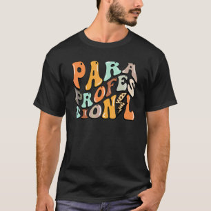 Retro Paraprofessional Lightning Bolt Teacher Back T-Shirt